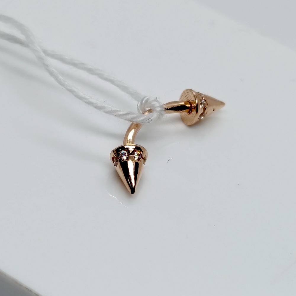 ПИРСИНГ В БРОВЬ С КАМНЯМИ (Au 585)