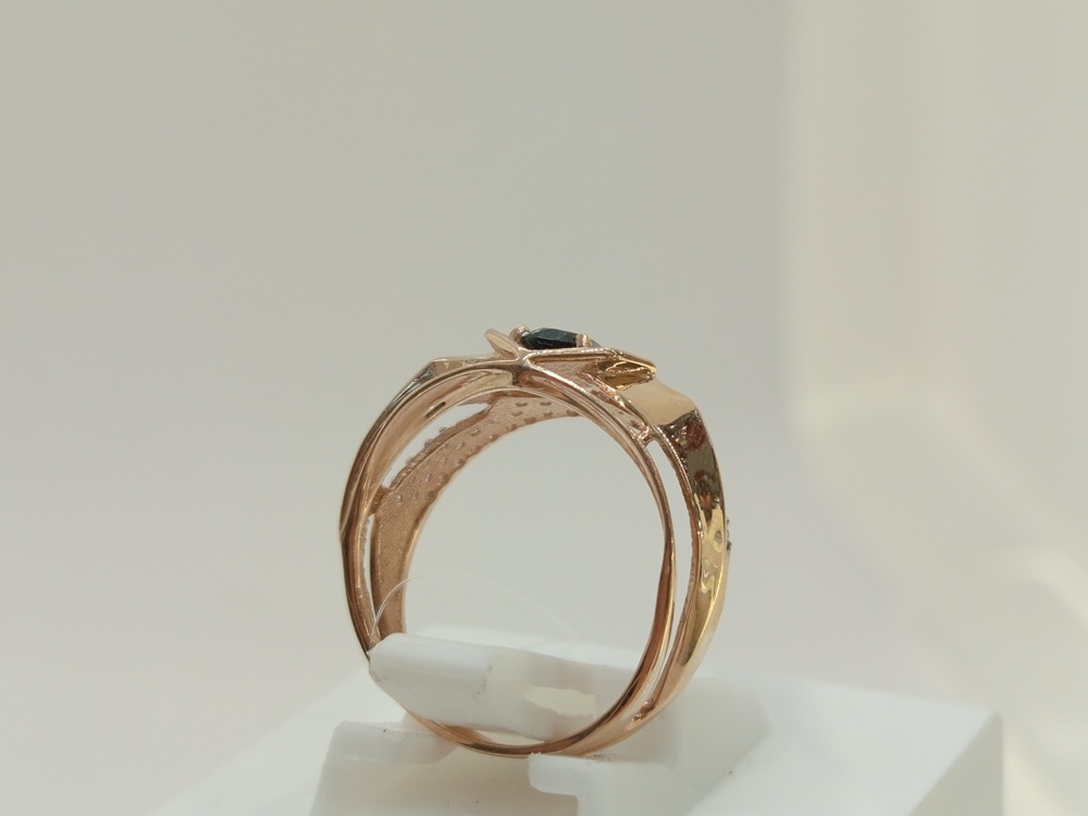 КОЛЬЦО ЛОНДОН-ТОПАЗ с камнями (Au 585)