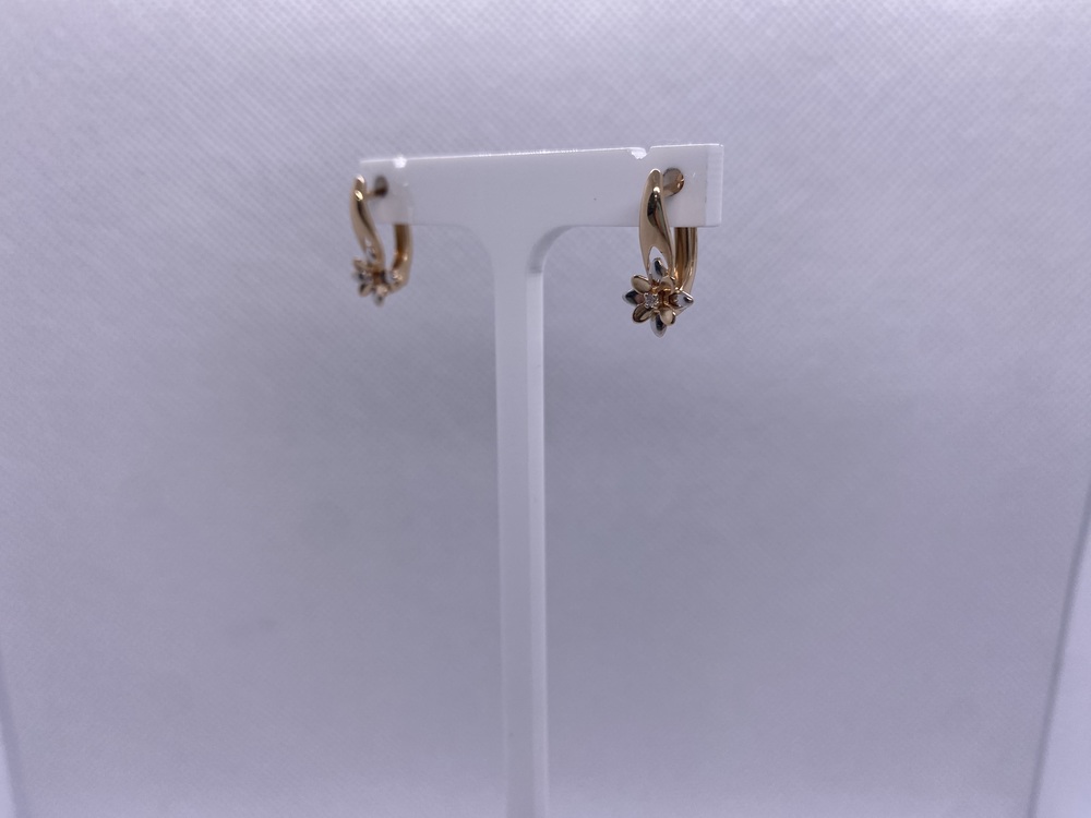 СКМ585 СЕРЬГИ С КАМНЕМ (Au 585)