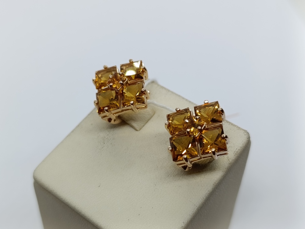 СКМИ585 СЕРЬГИ С КАМНЯМИ (Au 585)