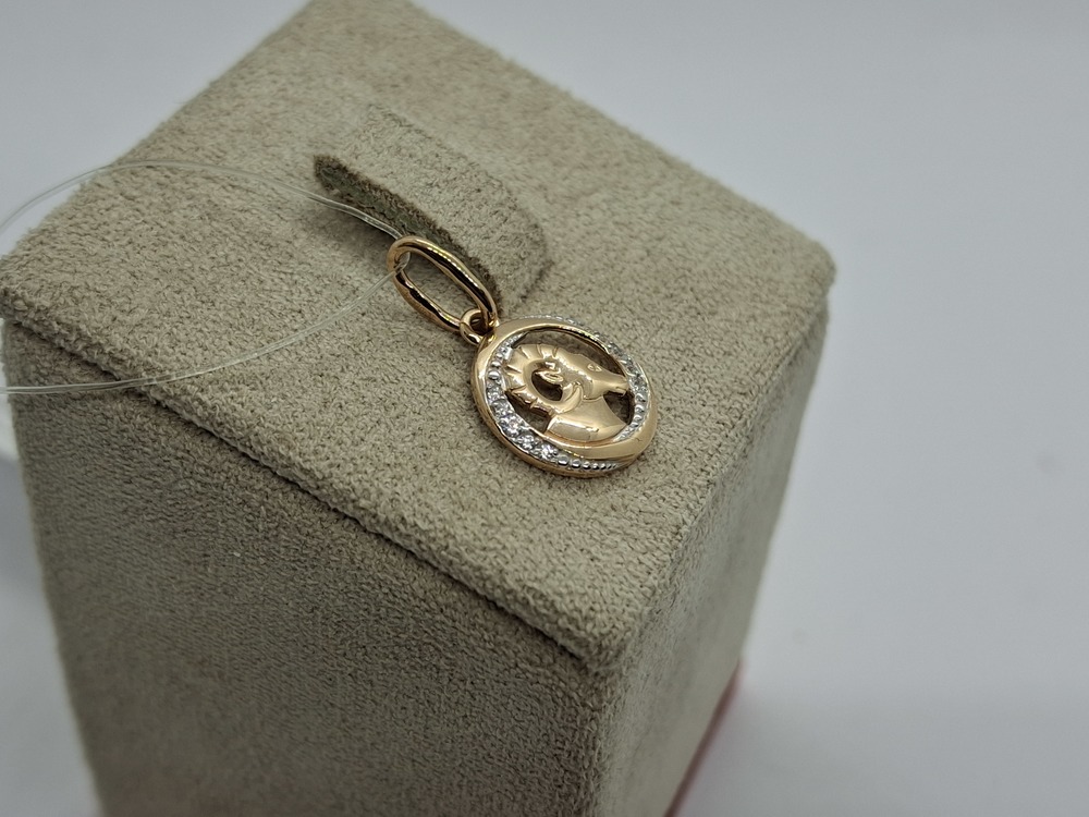 ПОДВЕСКА ЗНАК ЗОДИАКА С КАМНЯМИ (Au 585)