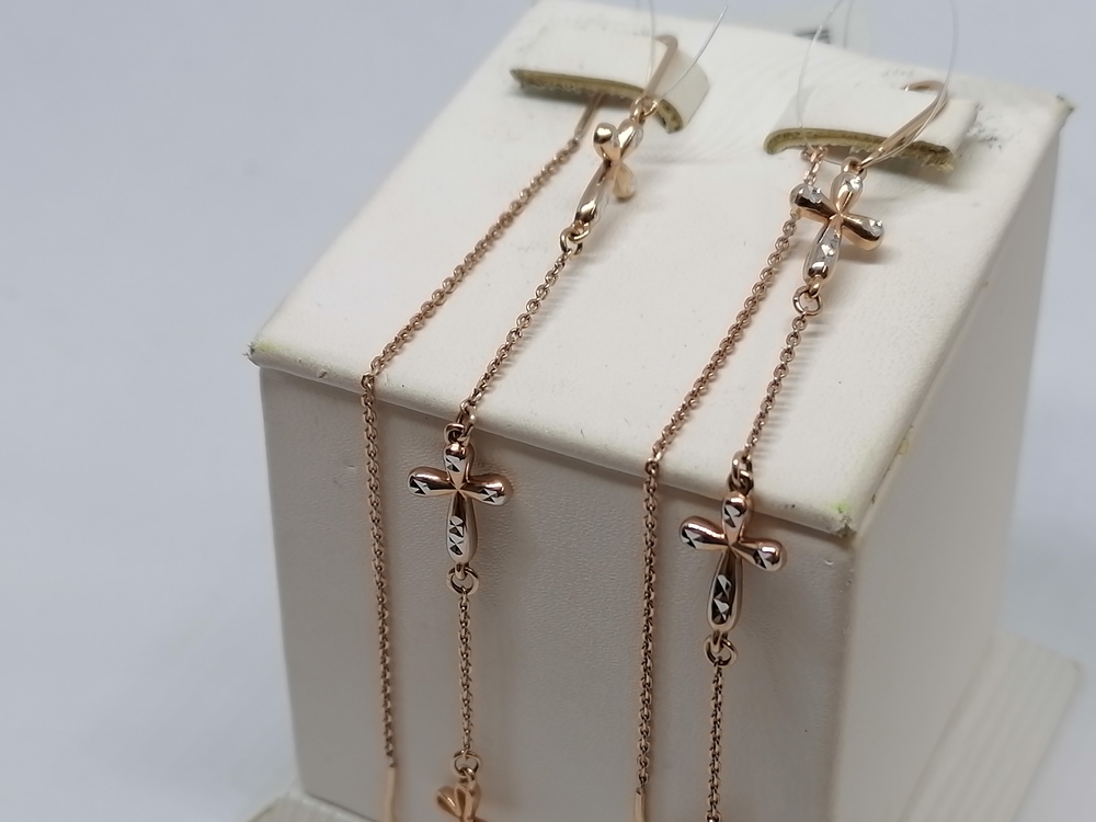 С12018135 СЕРЬГИ ПРОДЕВКИ без камня (Au 585)