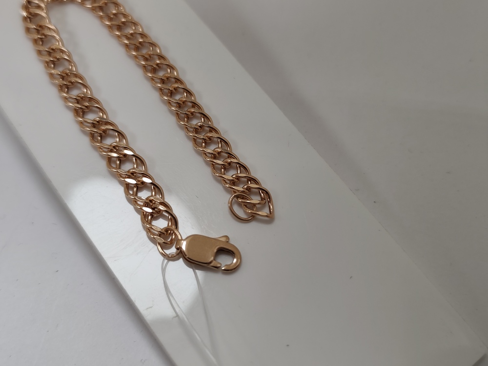 БРАСЛЕТ ПУСТОТЕЛЫЙ Ромб двойной (Au 585)