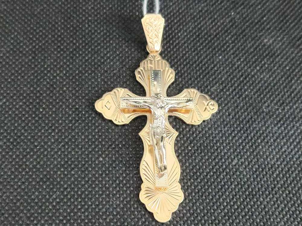 ПОДКБК585 ПОДВЕСКА КРЕСТ БЕЗ КАМНЯ (Au 585)