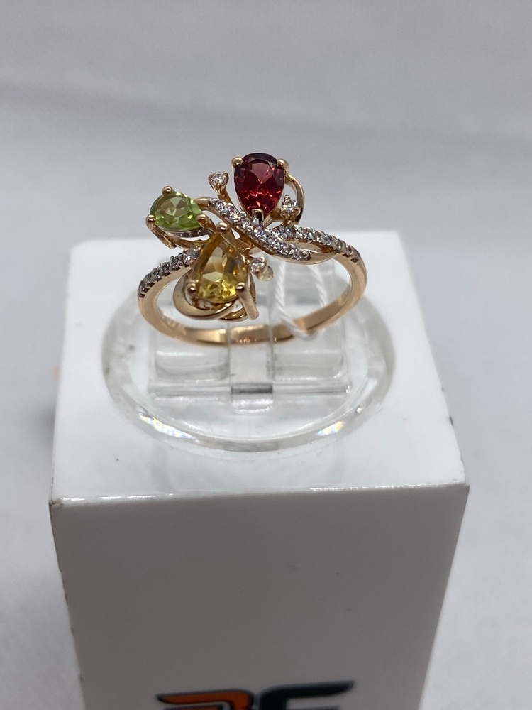 КОЛЬЦО С КАМНЯМИ (Au 585)