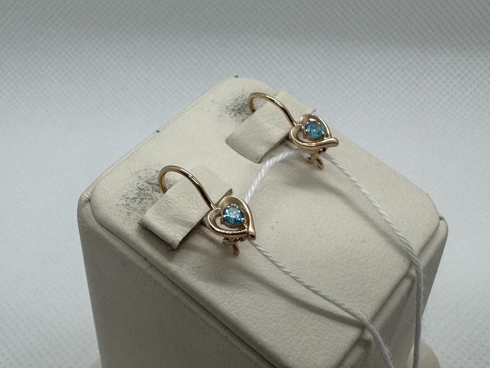 СКМ585 СЕРЬГИ С КАМНЕМ (Au 585)