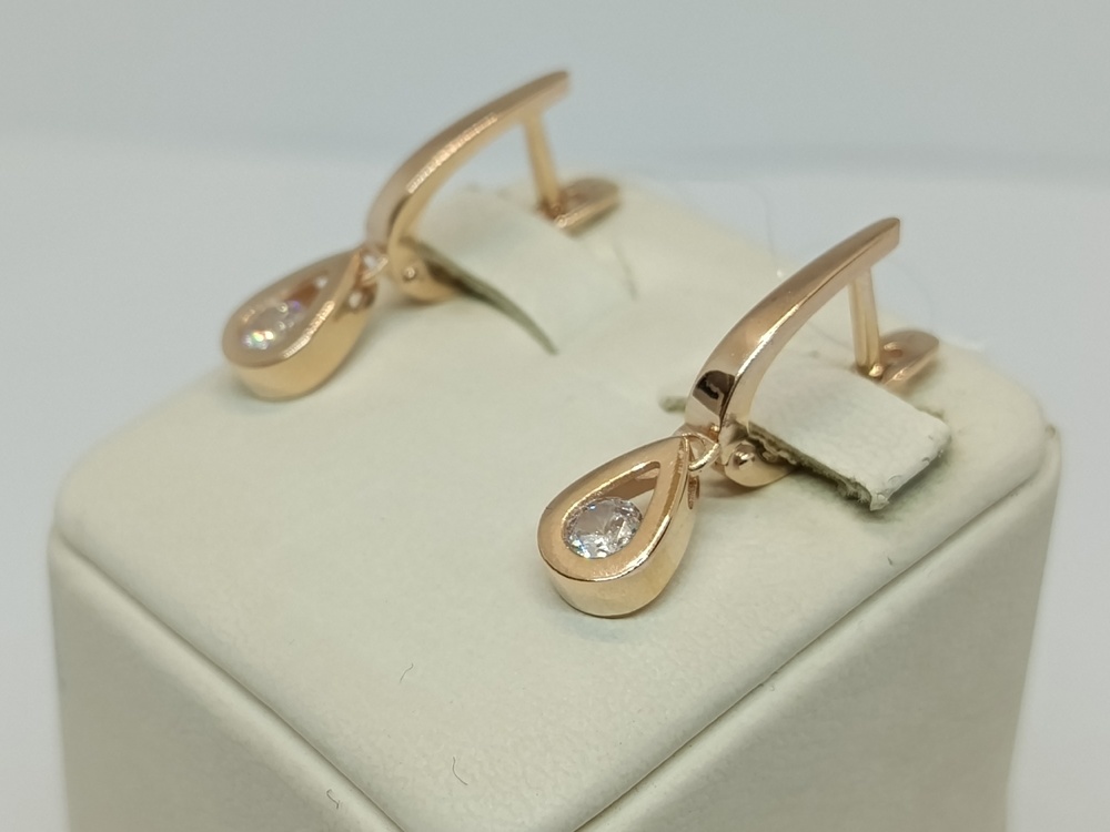 СЕРЬГИ С КАМНЕМ (Au 585)