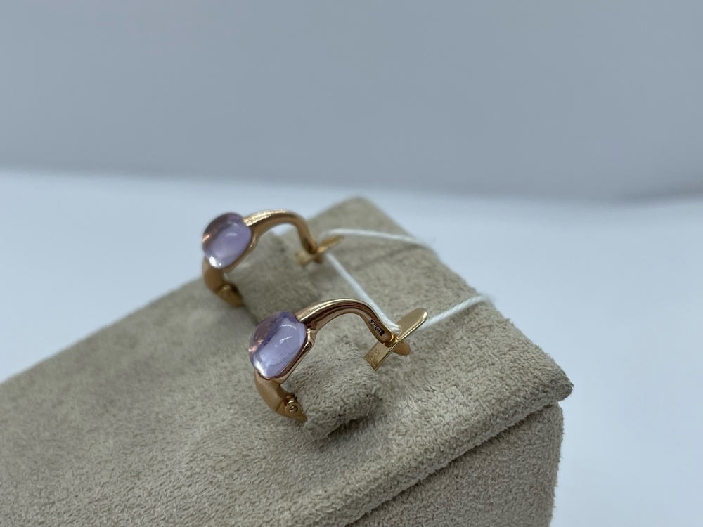 СКМ585 СЕРЬГИ С КАМНЕМ (Au 585)