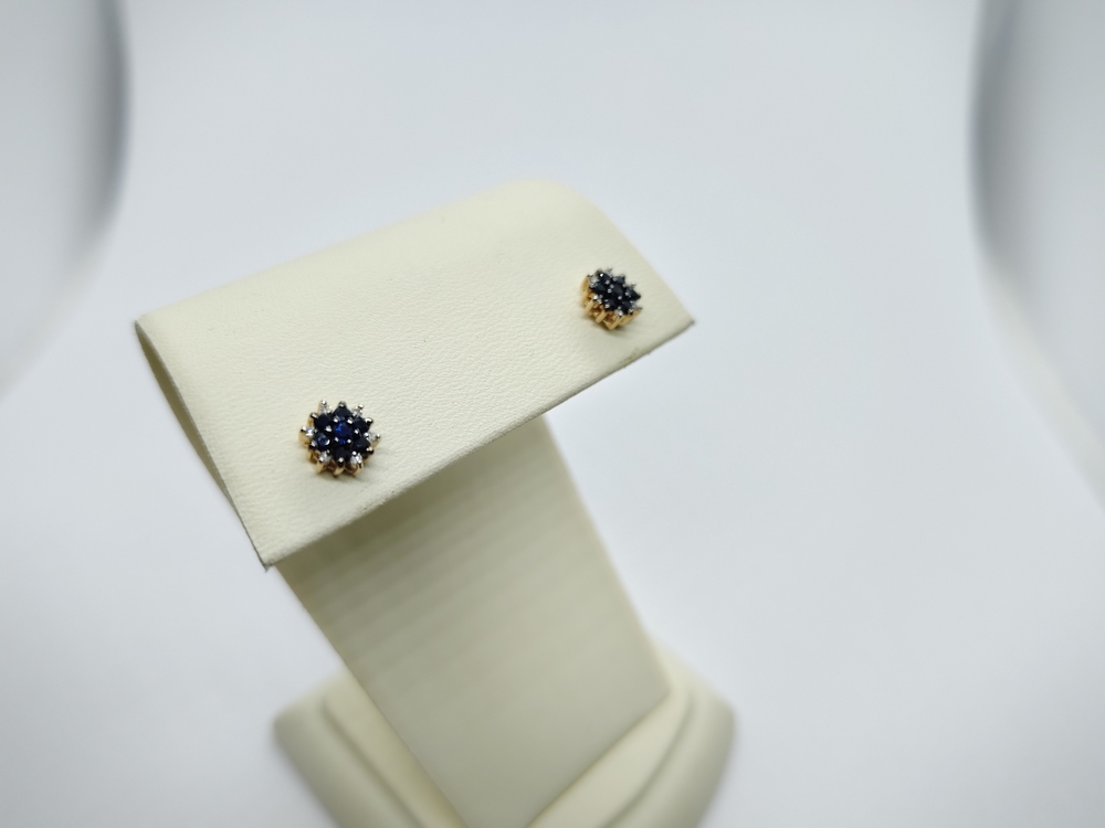 СЕРЬГИ ПУСЕТЫ Сапфир (Au 585)