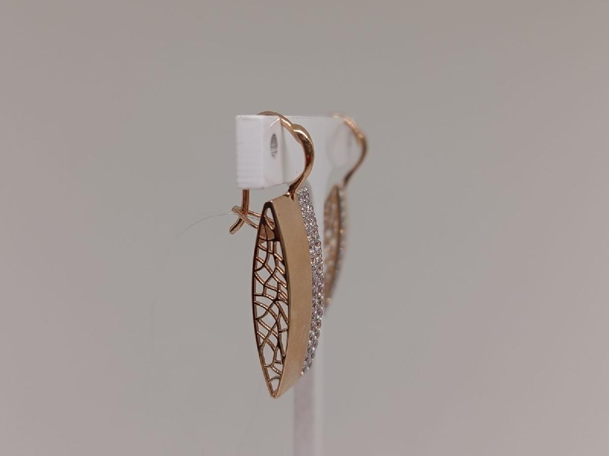 СЕРЬГИ ПЕТЕЛЬКА с камнями (Au 585)