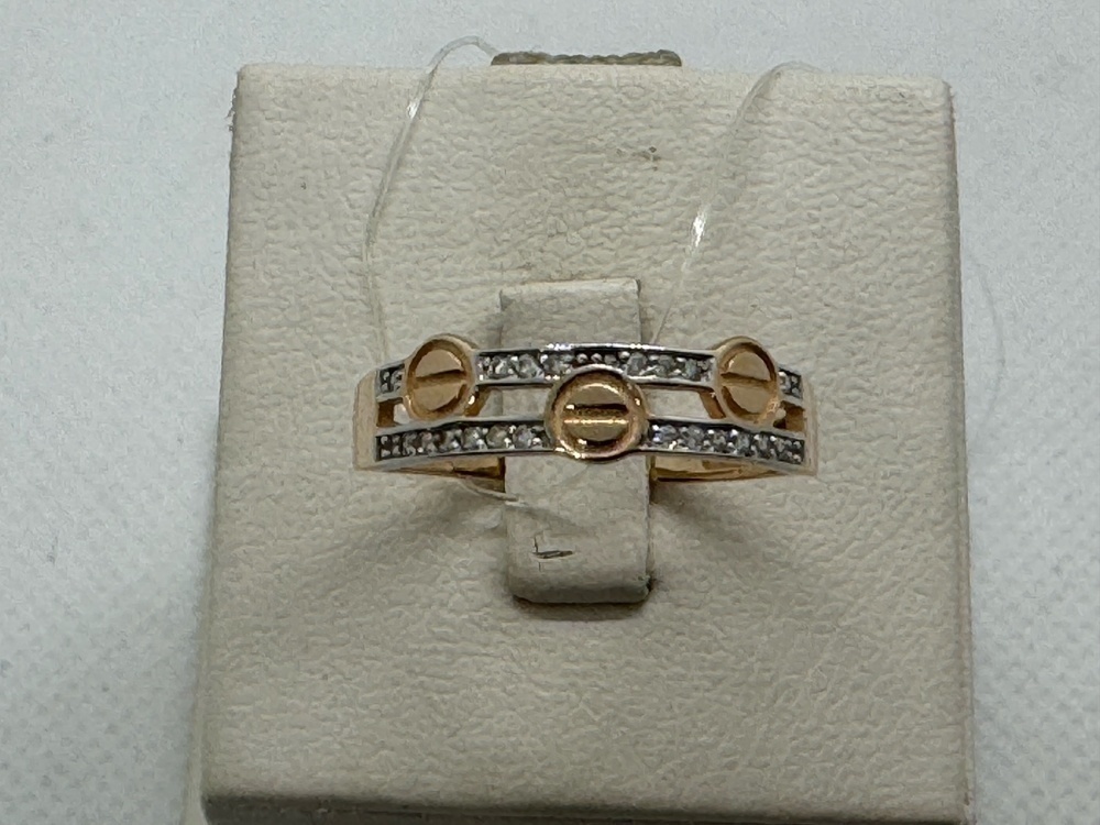 КОЛЬЦО С КАМНЯМИ (Au 585)