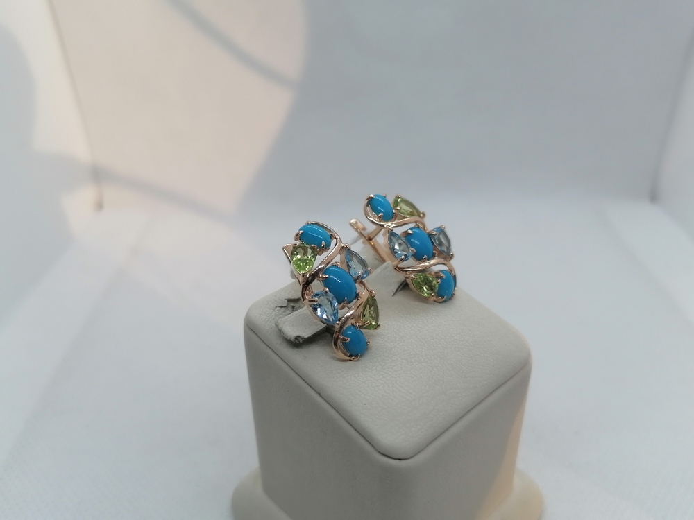 СКМИ585 СЕРЬГИ С КАМНЯМИ (Au 585)