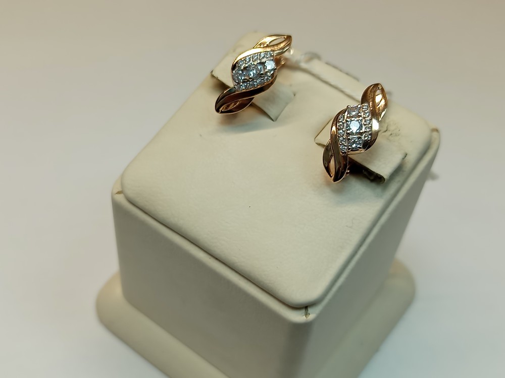 СКМИ375 СЕРЬГИ С КАМНЯМИ (Au 375)