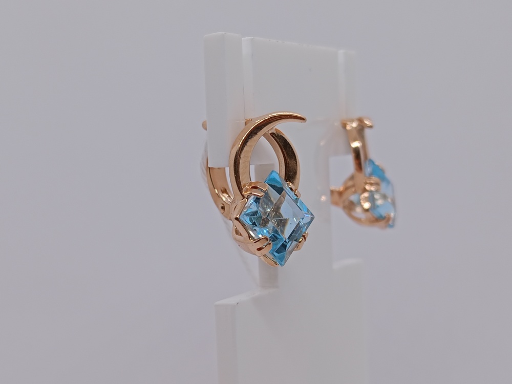 СКМ585 СЕРЬГИ С КАМНЕМ (Au 585)