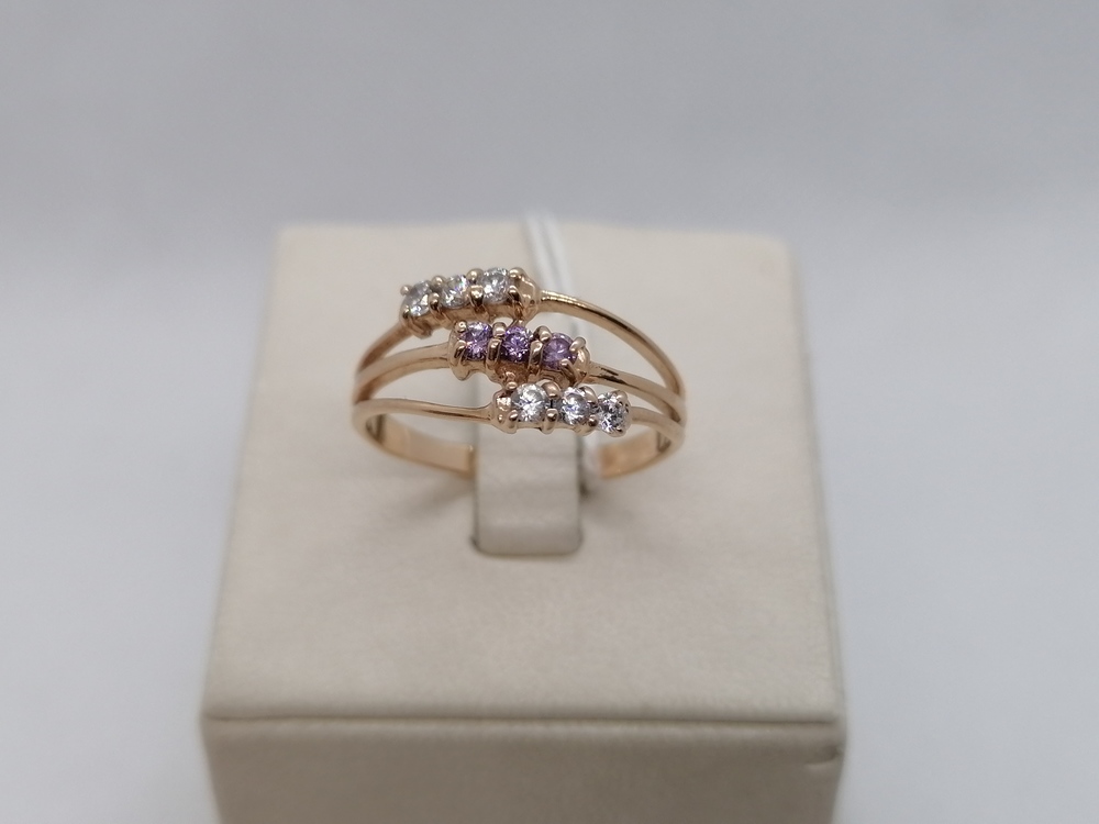 КОЛЬЦО С КАМНЯМИ (Au 585)