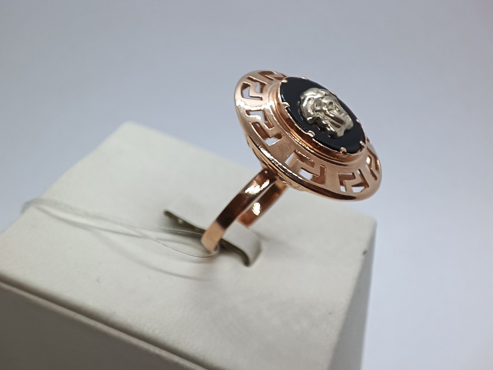 034180 КОЛЬЦО ОНИКС (Au 585) 034180 КОЛЬЦО ОНИКС (Au 585)