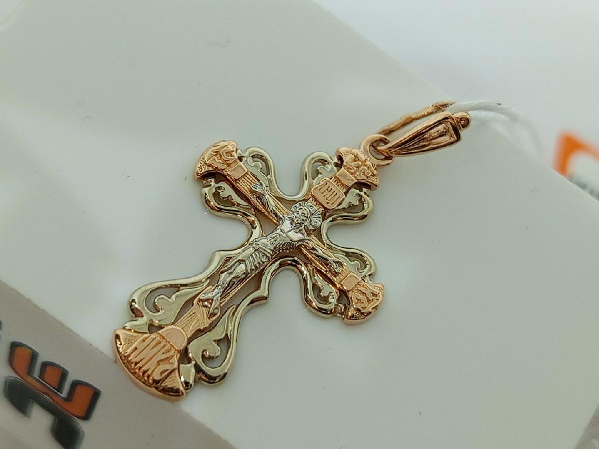 ПОДВЕСКА КРЕСТ БЕЗ КАМНЯ (Au 585)