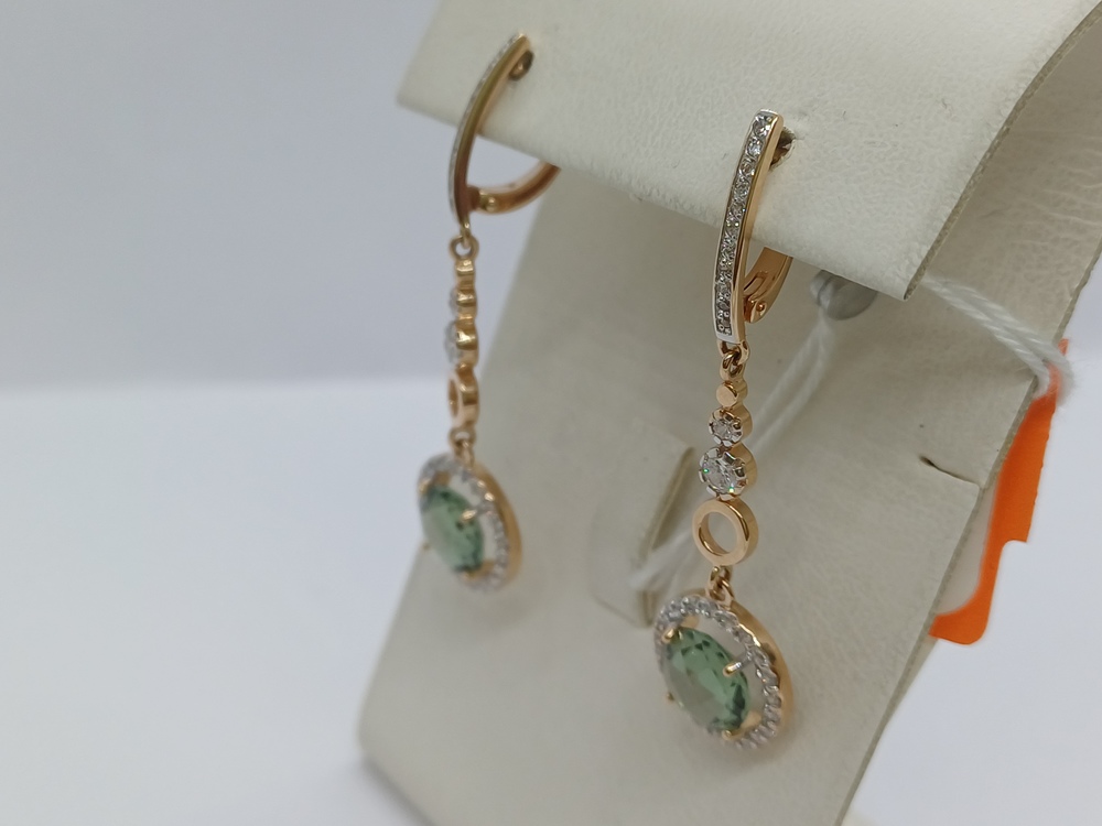 СКМИ585 СЕРЬГИ С КАМНЯМИ (Au 585)