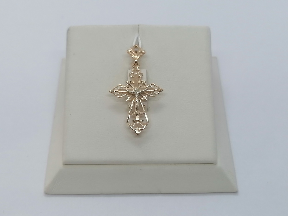ПОДКБК585 ПОДВЕСКА КРЕСТ БЕЗ КАМНЯ (Au 585)