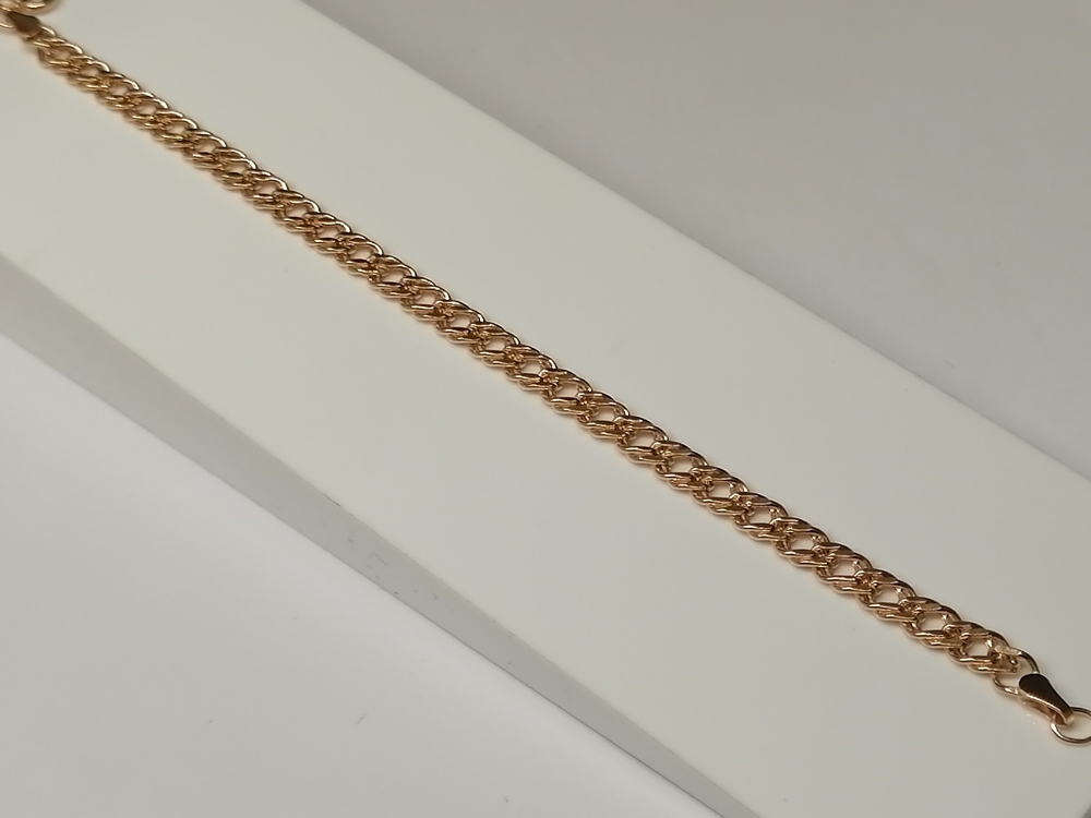 БРАСЛЕТ ПУСТОТЕЛЫЙ Ромб двойной (Au 585)