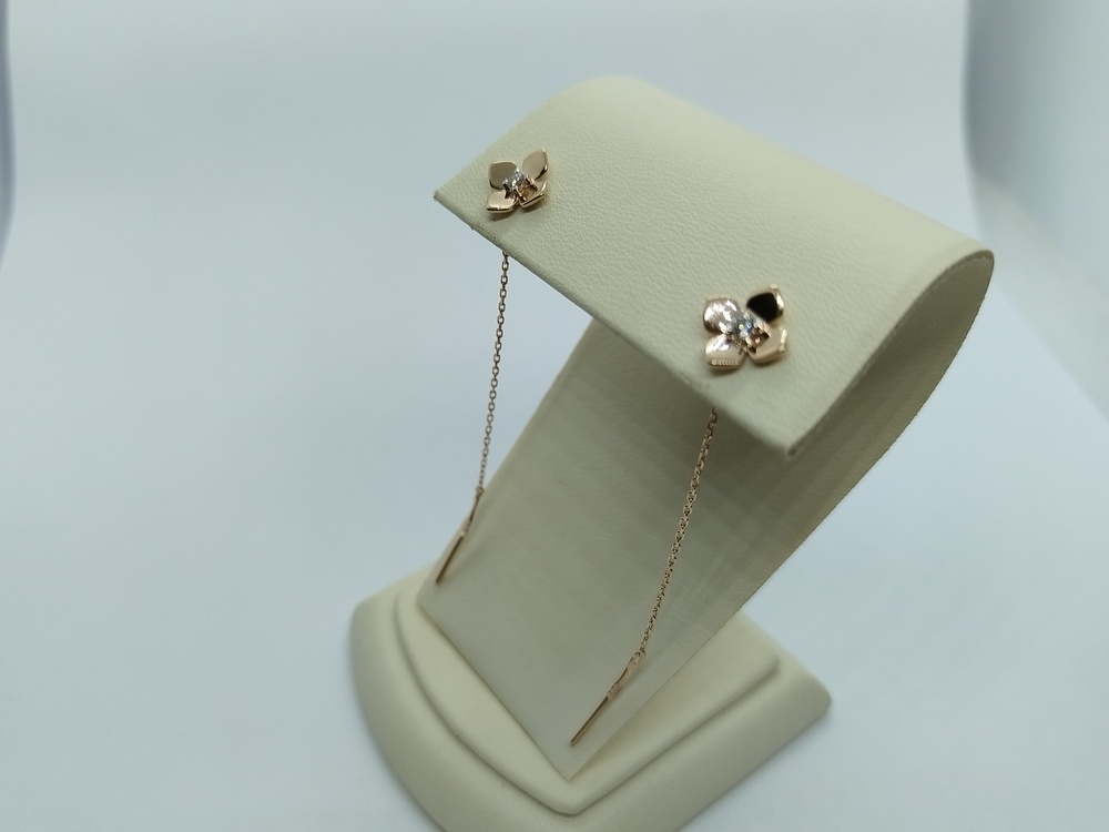 СЕРЬГИ ПРОДЕВКИ с камнем (Au 585)