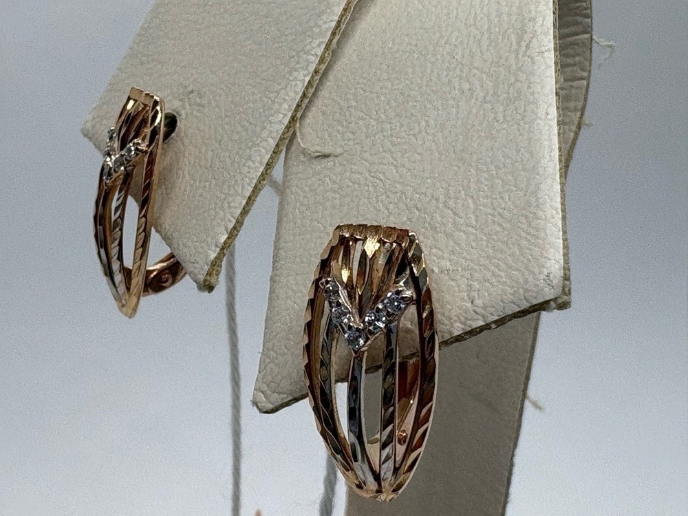 СКМИ585 СЕРЬГИ С КАМНЯМИ (Au 585)