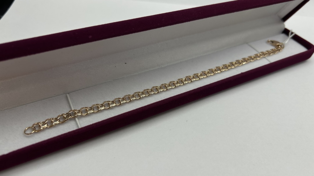 БЛБ585 БРАСЛЕТ ПОЛНОВЕСНЫЙ Бисмарк (Au 585)