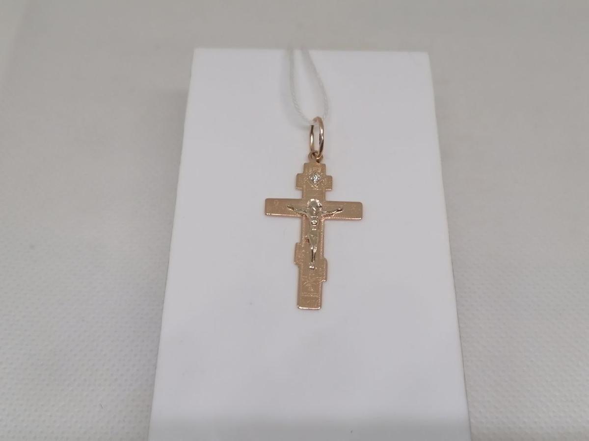 ПОДККИ585 ПОДВЕСКА КРЕСТ С КАМНЕМ (Au 585)