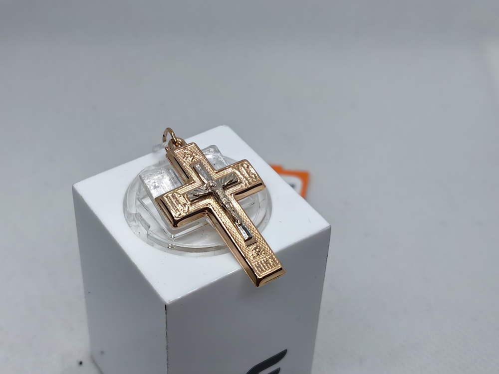 ПОДКБК585 ПОДВЕСКА КРЕСТ БЕЗ КАМНЯ (Au 585)