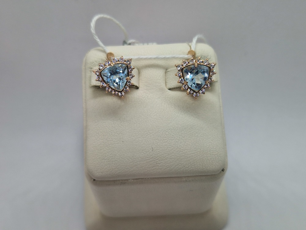 СКМИ585 СЕРЬГИ С КАМНЯМИ (Au 585)