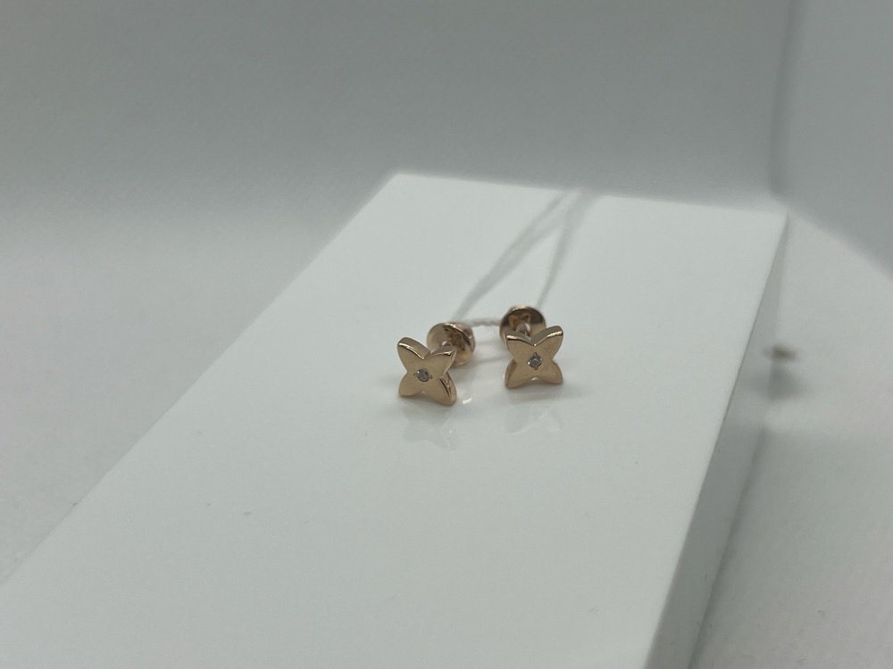 СЕРЬГИ ПУСЕТЫ с камнем (Au 585)