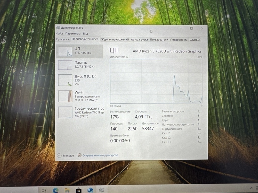 Ноутбук Acer; Ryzen 5 7520U, Intel UHD Graphics, 8 Гб, 500 Гб, Нет