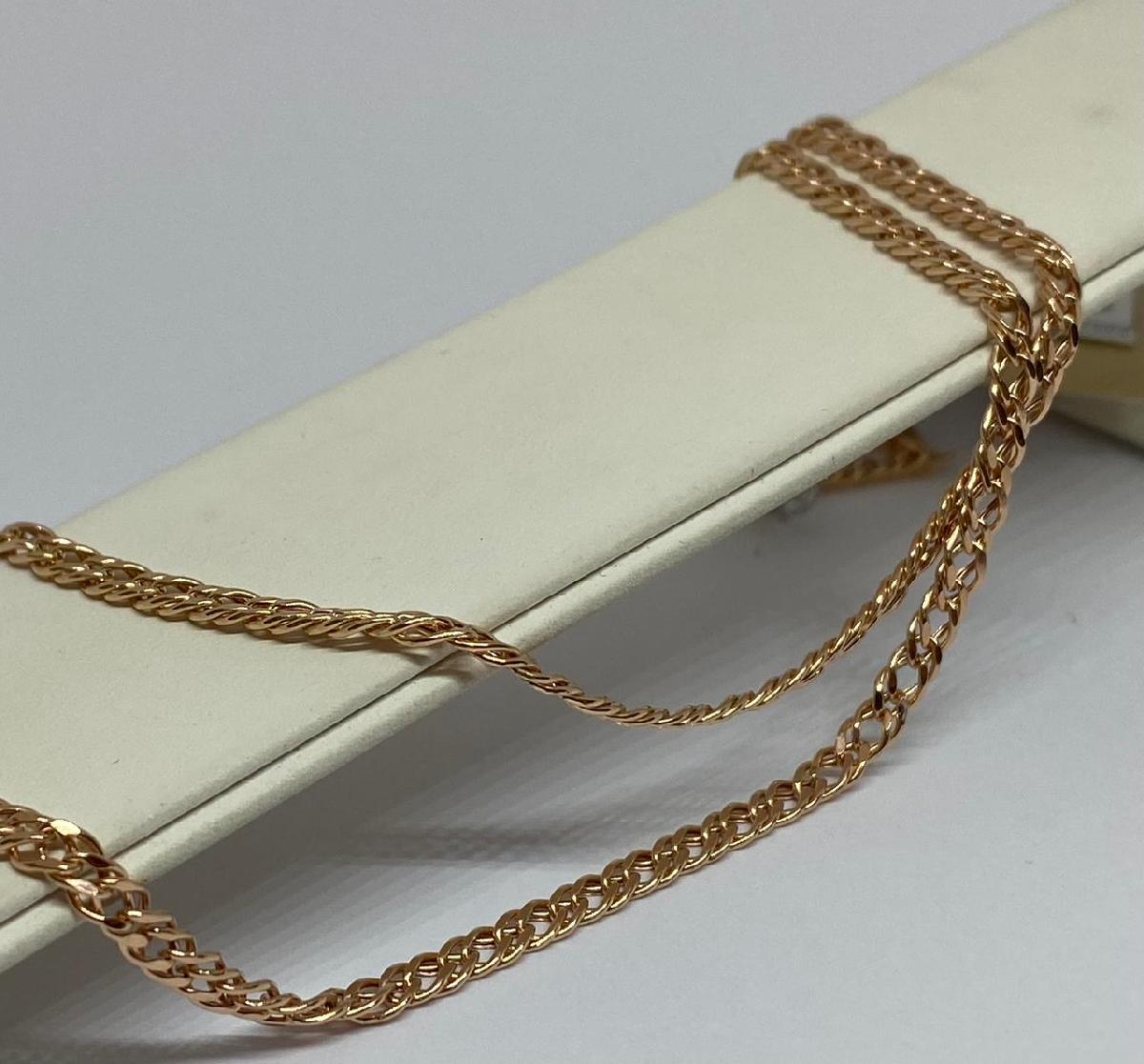 8060154П-55 ЦЕПЬ ПУСТОТЕЛАЯ Ромб двойной (Au 585)