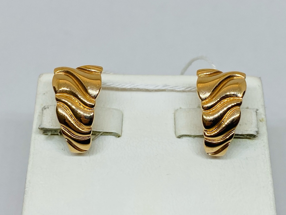 СБКМ585 СЕРЬГИ БЕЗ КАМНЯ (Au 585)