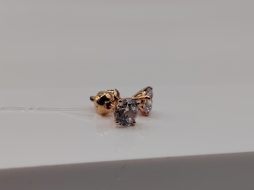 СЕРЬГИ ПУСЕТЫ с камнем (Au 585)