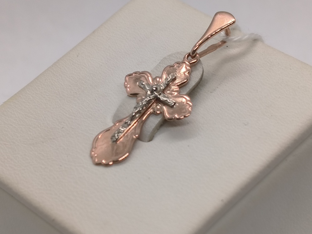 ПОДВЕСКА КРЕСТ БЕЗ КАМНЯ (Au 585)