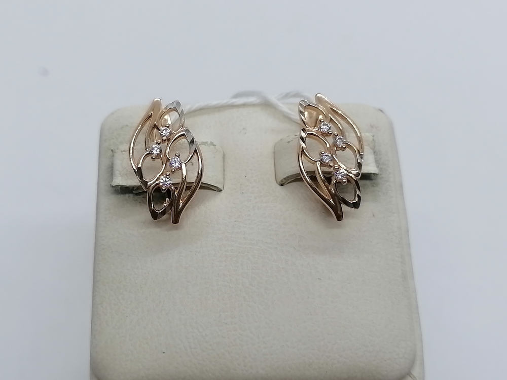 СКМИ585 СЕРЬГИ С КАМНЯМИ (Au 585)