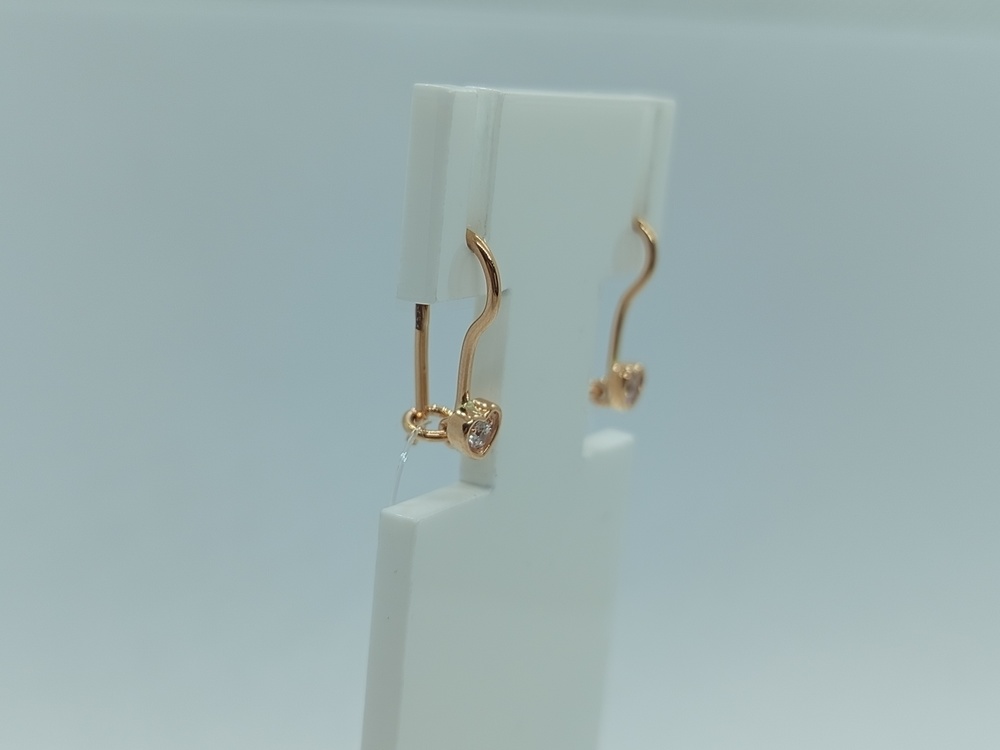 СЕРЬГИ ПЕТЕЛЬКА с камнем (Au 585)