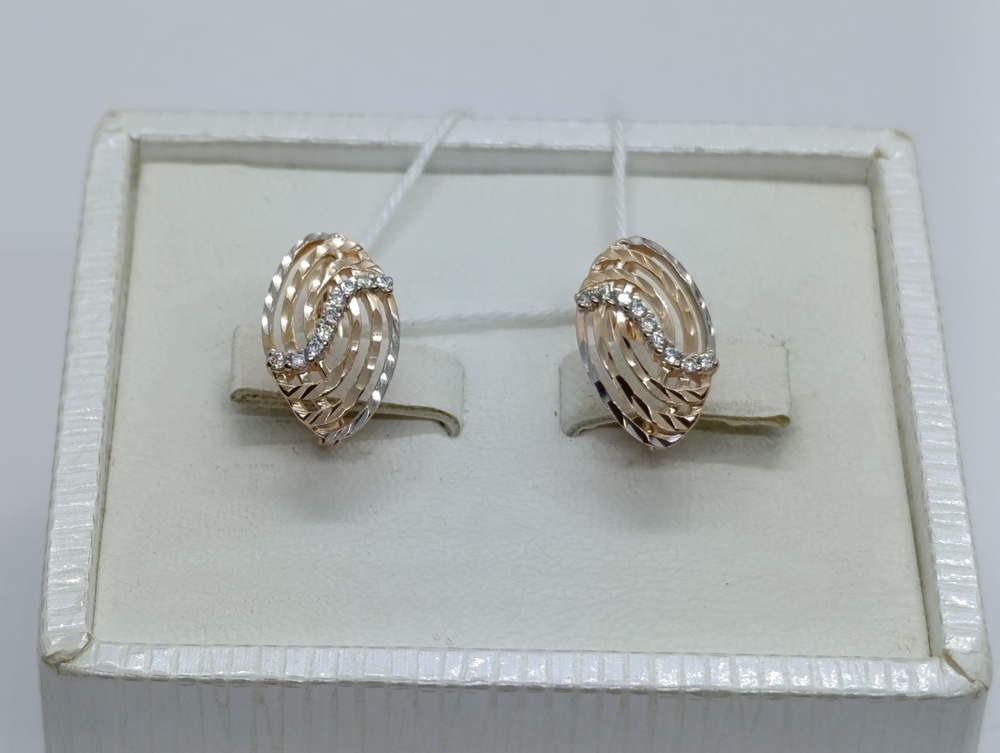 СКМИ585 СЕРЬГИ С КАМНЯМИ (Au 585)