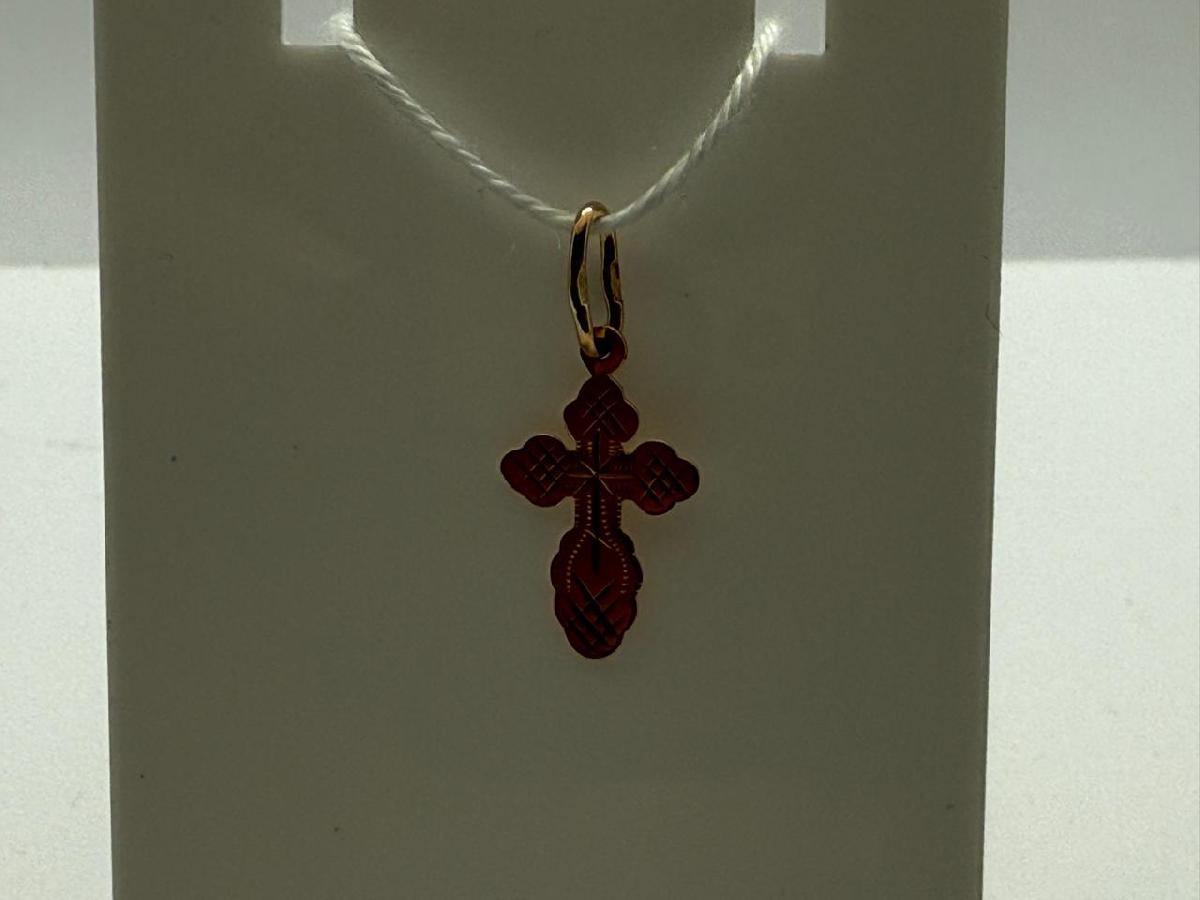 ПОДВЕСКА КРЕСТ БЕЗ КАМНЯ (Au 585)