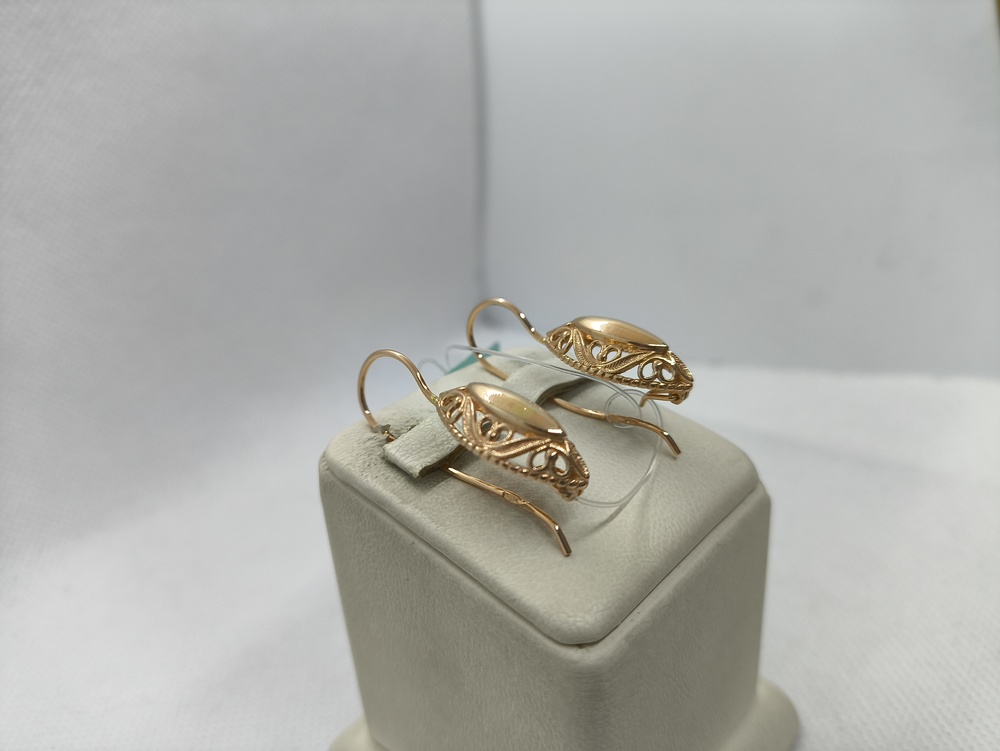 СЕРЬГИ ПЕТЕЛЬКА без камня (Au 585)