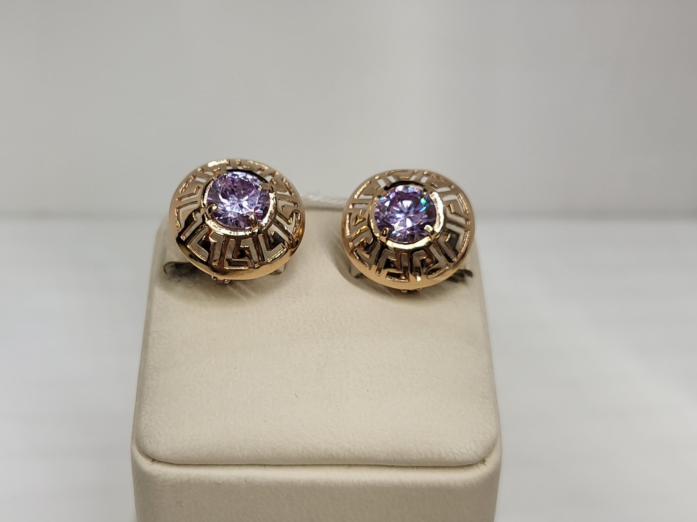 СКМ585 СЕРЬГИ С КАМНЕМ (Au 585)