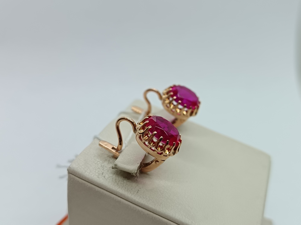 СКМ583 СЕРЬГИ С КАМНЕМ (Au 583)