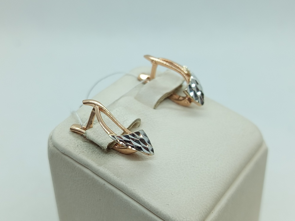 СЕРЬГИ С АЛМАЗНОЙ ГРАНЬЮ (Au 585)