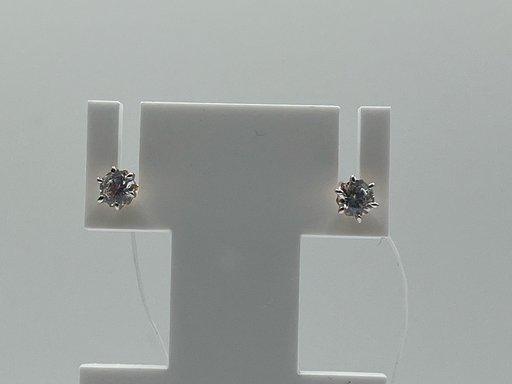 СЕРЬГИ ПУСЕТЫ с камнем (Au 585)