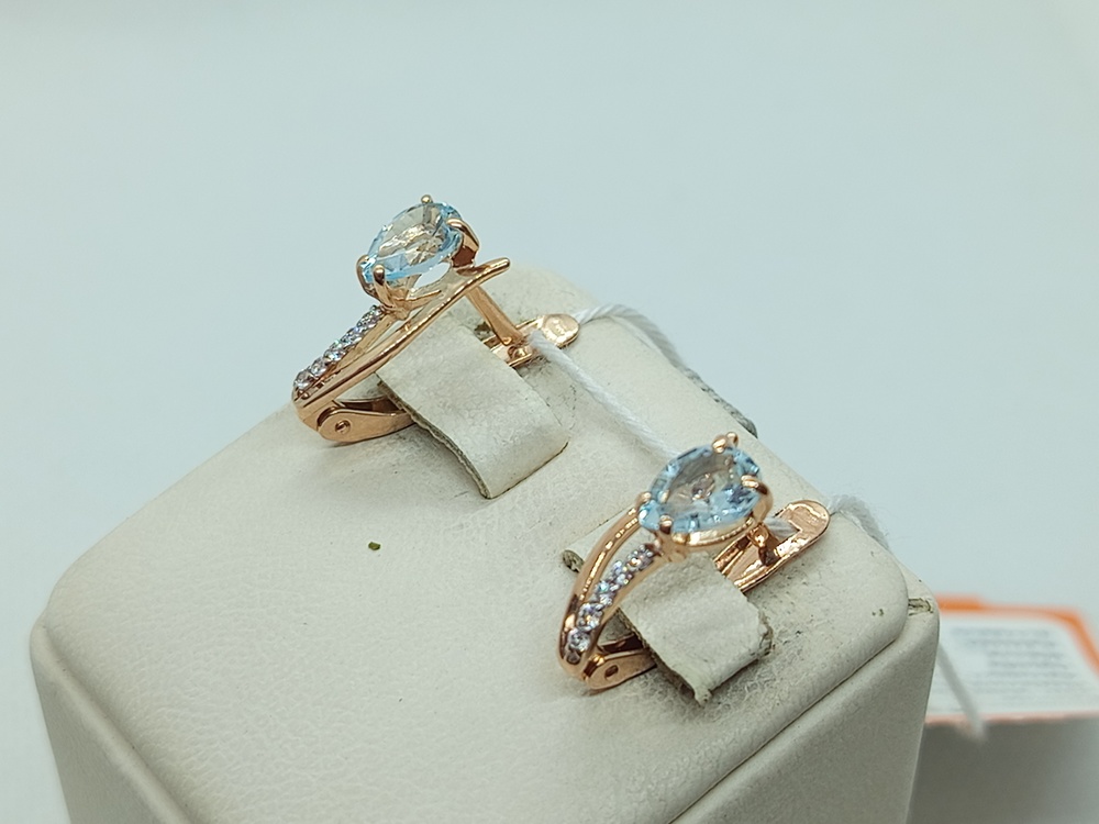 СКМИ585 СЕРЬГИ С КАМНЯМИ (Au 585)