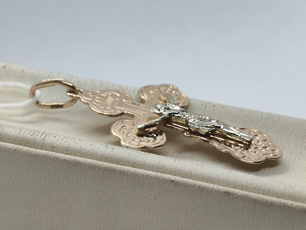 ПОДВЕСКА КРЕСТ БЕЗ КАМНЯ (Au 583)