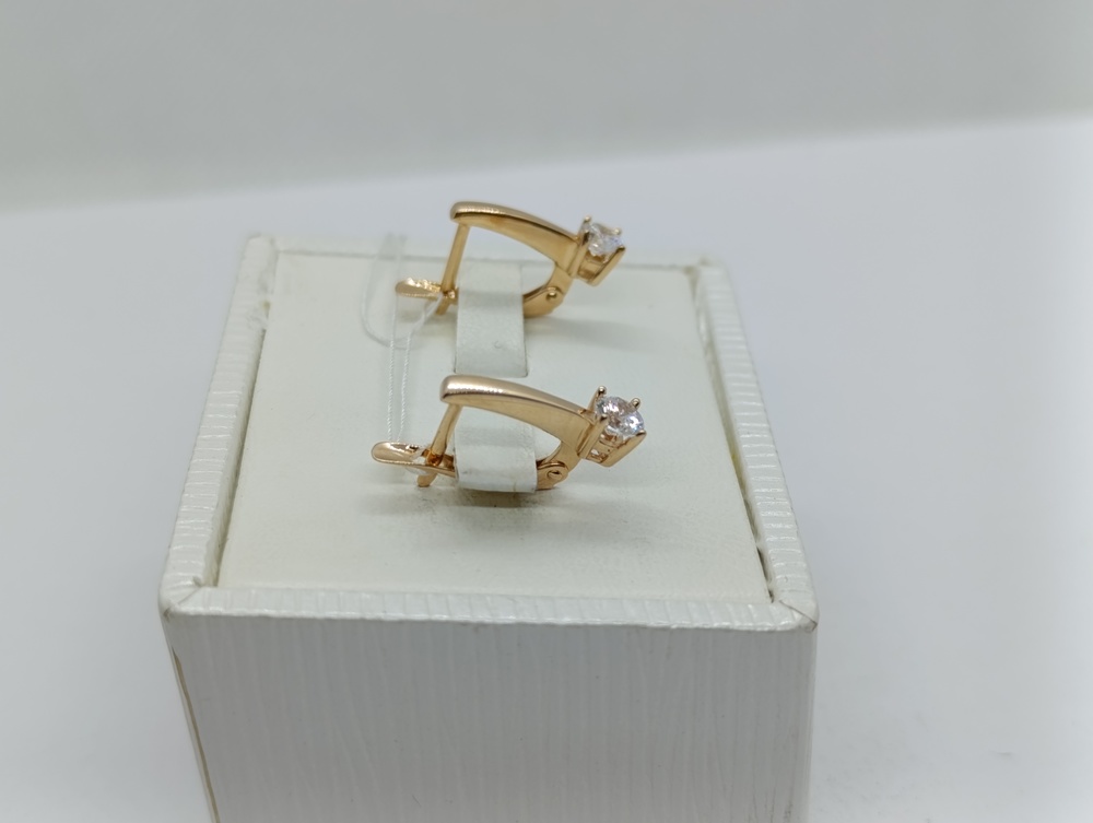 СКМ585 СЕРЬГИ С КАМНЕМ (Au 585)