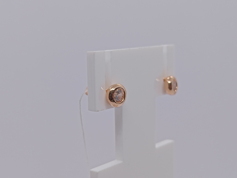 СКМ585 СЕРЬГИ С КАМНЕМ (Au 585)