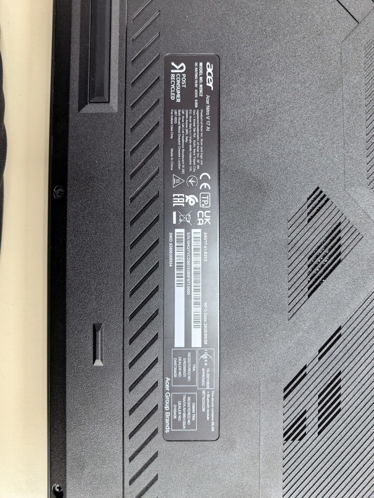Ноутбук Acer; Ryzen 5 240W, Geforce RTX 5060, 16 Гб, 1 Tb, Нет